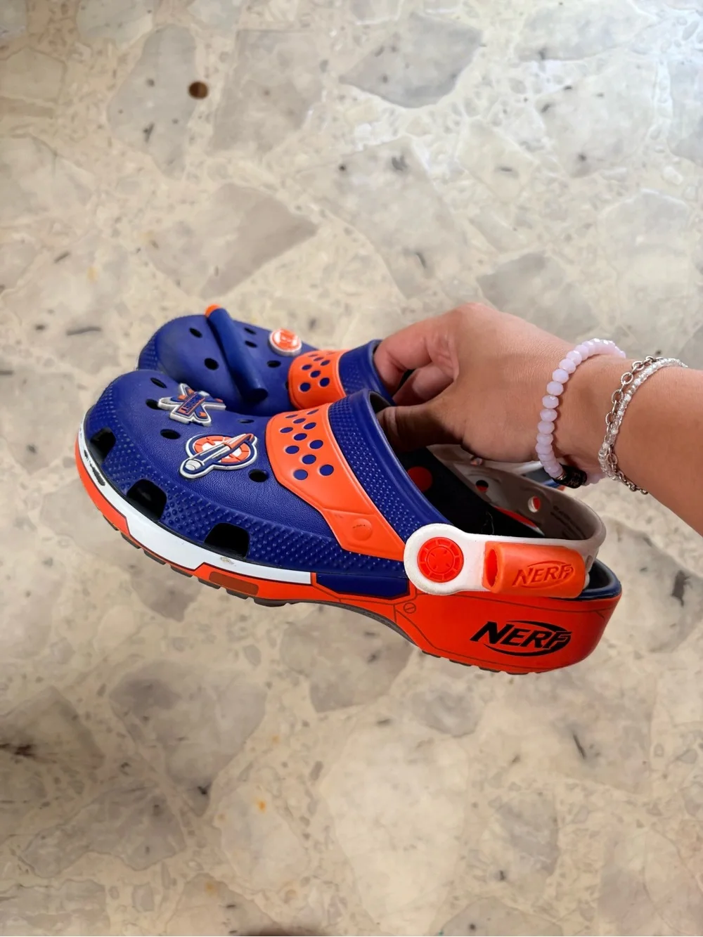Nerf x Crocs Classic Clogs Blue/Orange – Junior Size 3